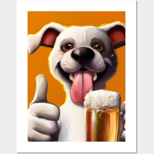 Funny Dog with Beer Posters and Art